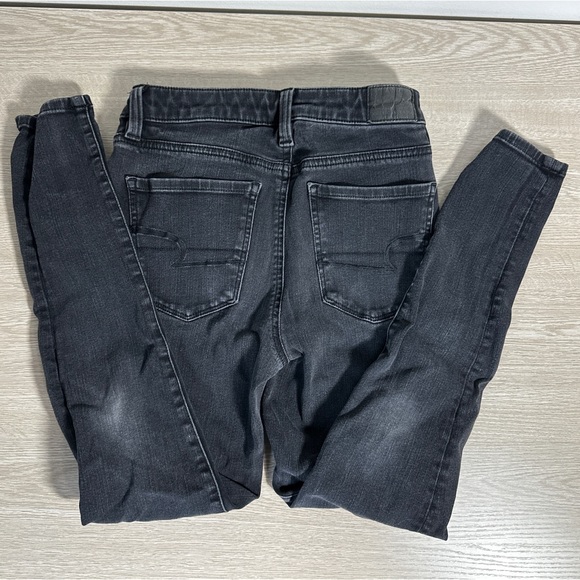 American Eagle Jeans Women 4 Short Black Hi Rise Jegging Skinny Denim - Picture 2 of 5